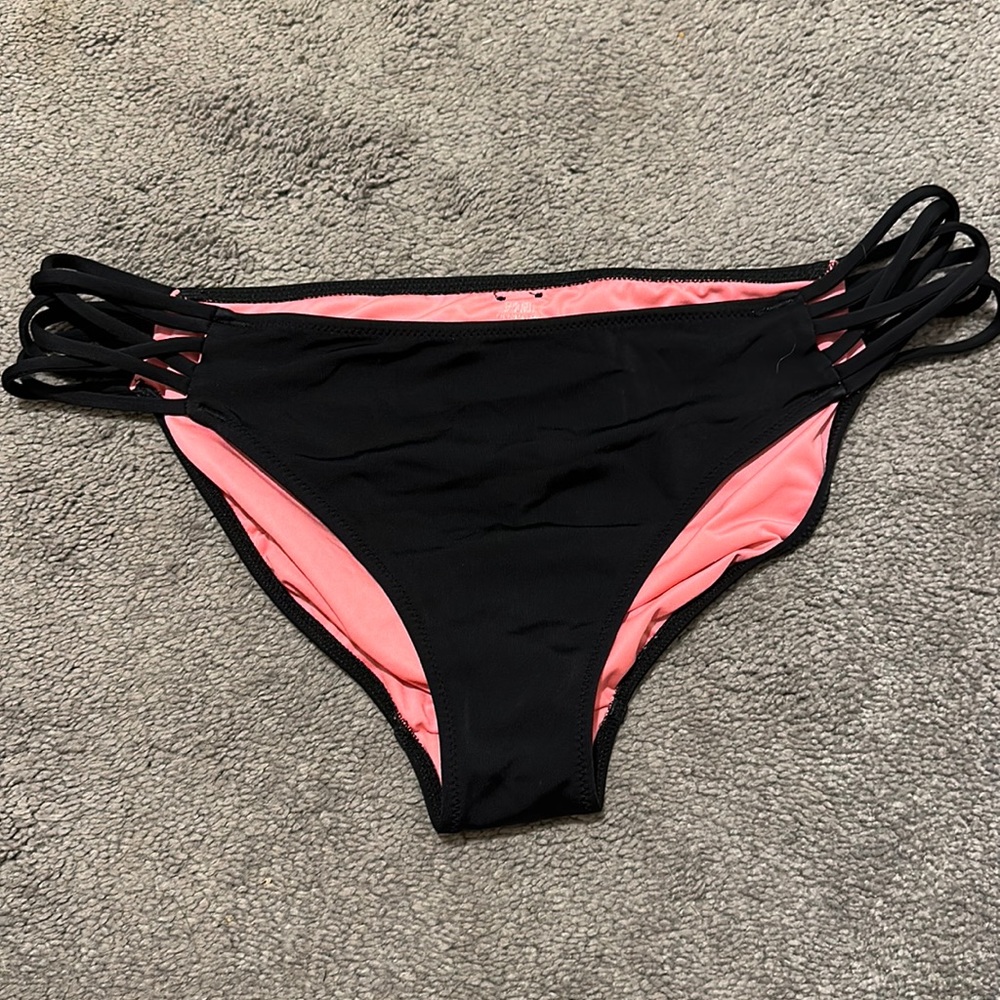 Victoria’s Secret pink black bikini bottom size large